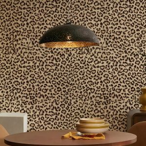 Fashion Leopard Vinyl PVC Decorative Wallpaper Waterproof Vinyl Contact Paper DIY Self Adhesive Wallpaper Yellow Leopard Wallpaper Peel Stick Large Rolls For Bedroom Decoration Wallpaper 17.32*393.7 Inch Yellow