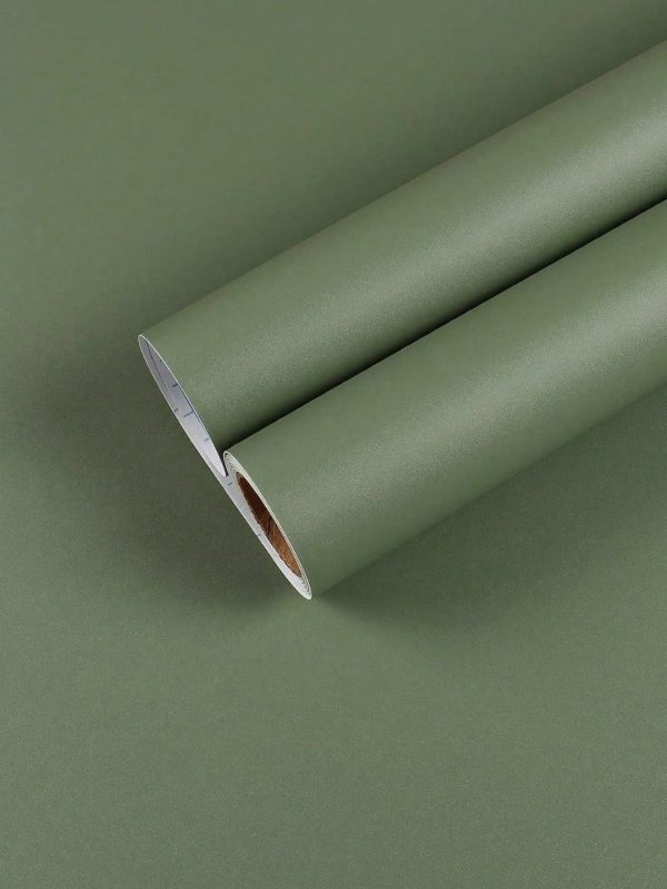 1roll Matte Green Peel And Stick Wallpaper Thickened Self Adhesive Sage Green Contact Paper Waterproof Removable Vinyl Sage Green Wallpaper Textured For Shelf Liner Cabinet Bedroom Olive Green