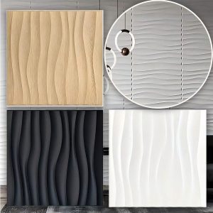 10/20/33pcs Desert Texture Design 3D PVC Wall Panels With Size 30cm*30cm, Waterproof, Fire-Resistant And Easy-To-Clean, Easily DIY, Suitable For TV Background Walls, Bedrooms, Living Rooms, Kitchens, Hotels, Bars, Internet Cafes, Beauty Salon Decoration. Black