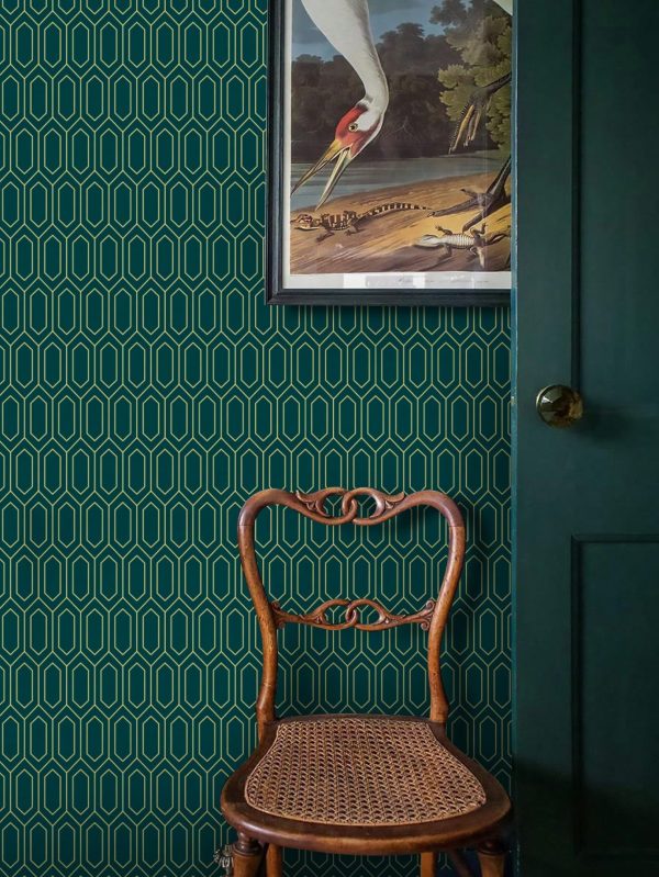 1roll Peel And Stick Wallpaper Gold And Dark Green Wallpaper Geometric Contact Paper Textured Wallpaper Self Adhesive Removable Wallpaper Contact Paper For Walls Vinyl Roll Multicolor