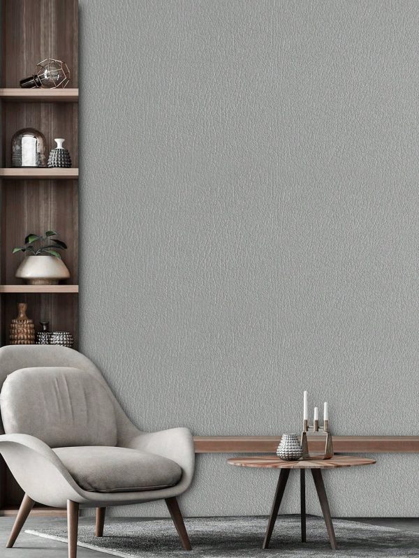 1 Roll Nordic Grey Self-Adhesive Wallpaper, Embossed Peelable And Removable Vinyl Wallpaper, Suitable For Cabinets, Furniture, Desks, Walls Grey